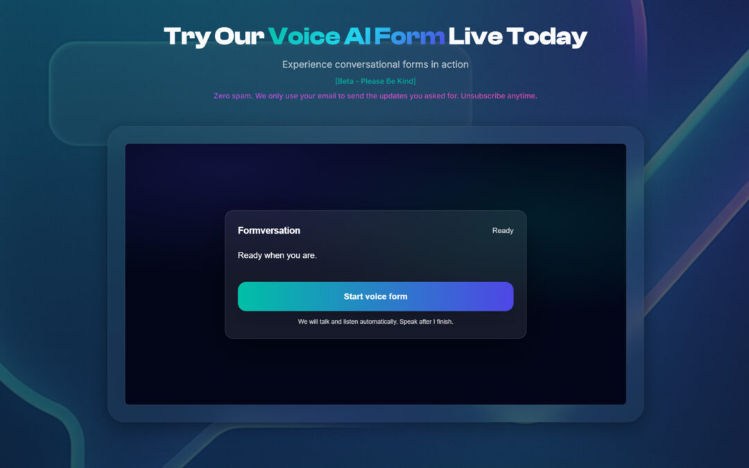 AI Voice Contact Forms App Formversation